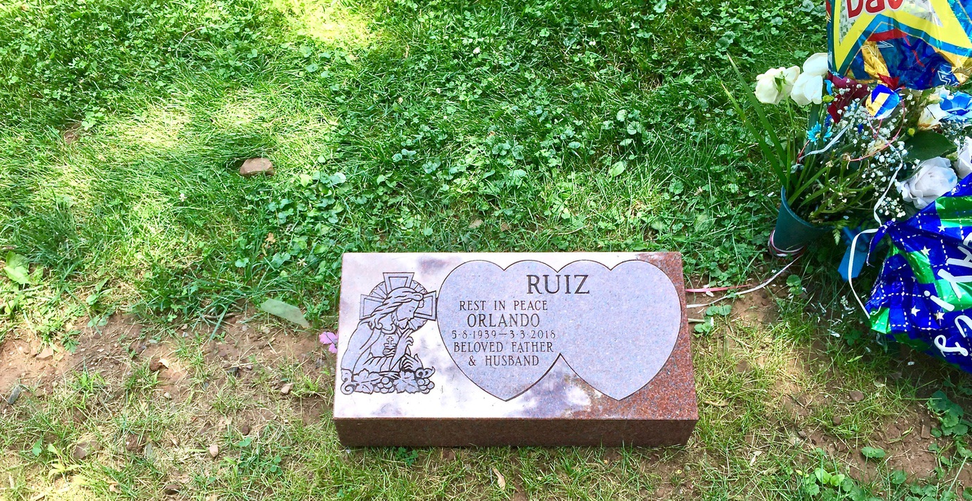 flat stone grave marker by Monroe Monuments in Northern New Jersey — example 2