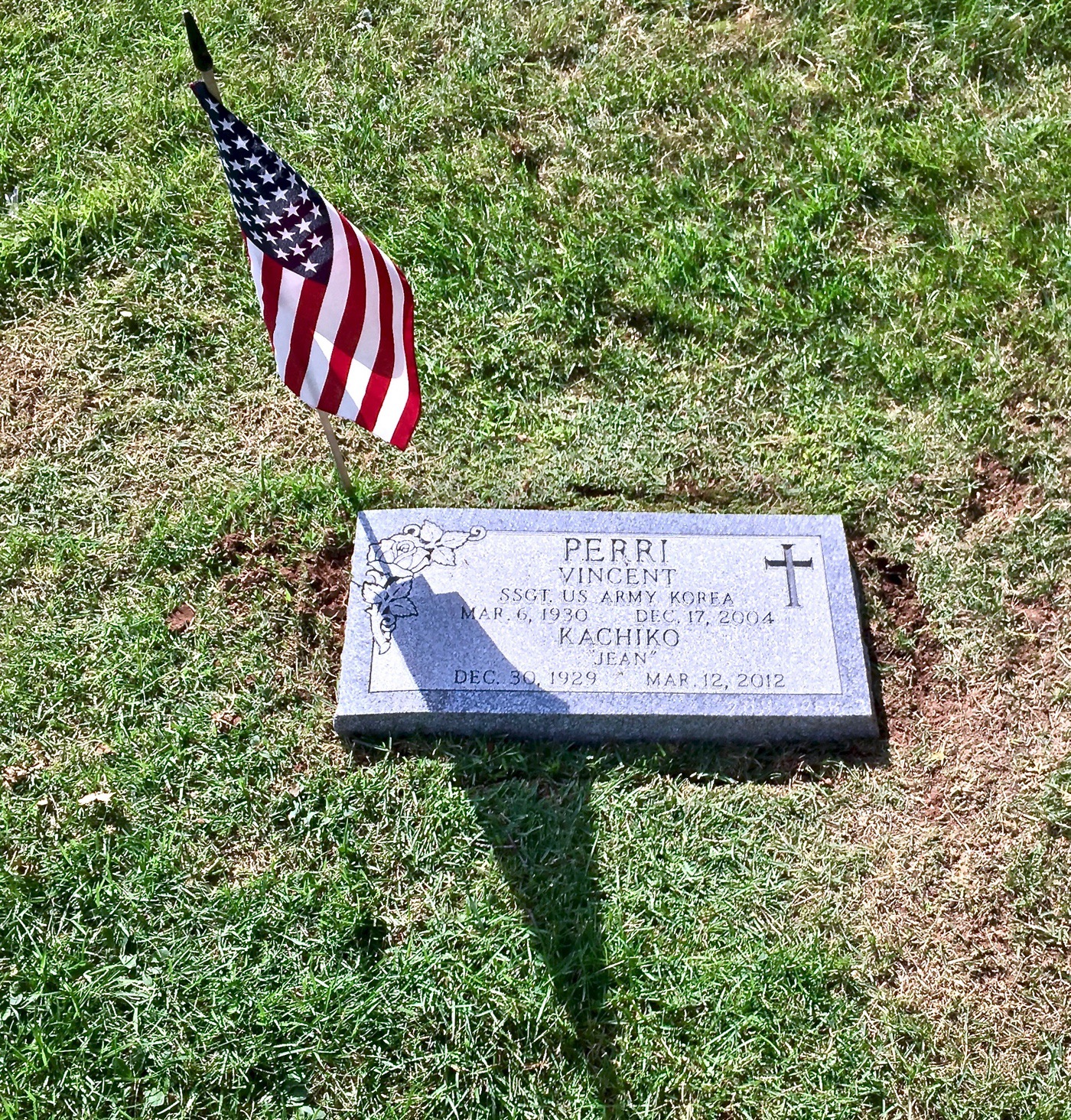 flat stone grave marker by Monroe Monuments in Northern New Jersey — example 12