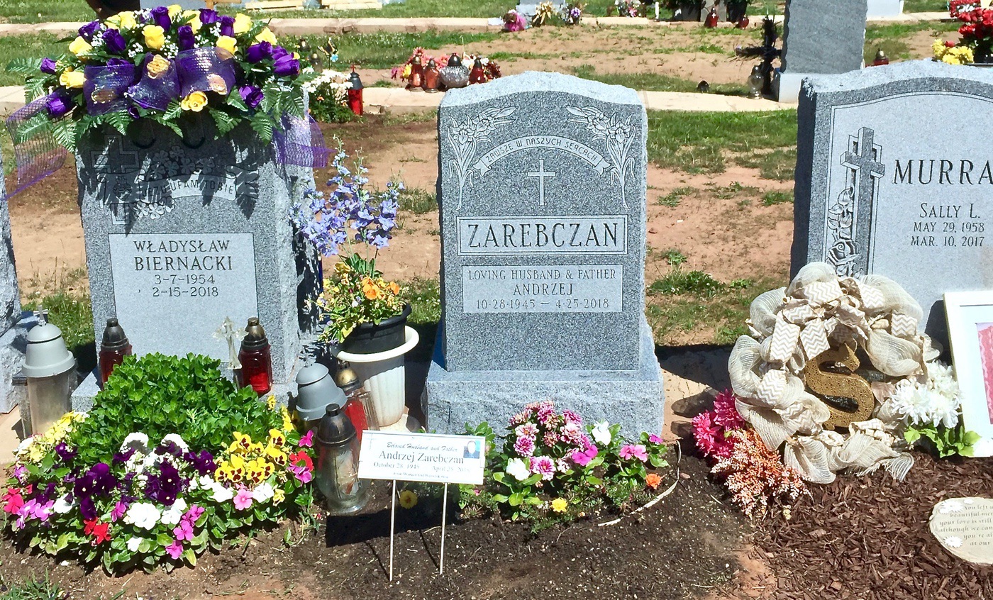 Single granite headstone